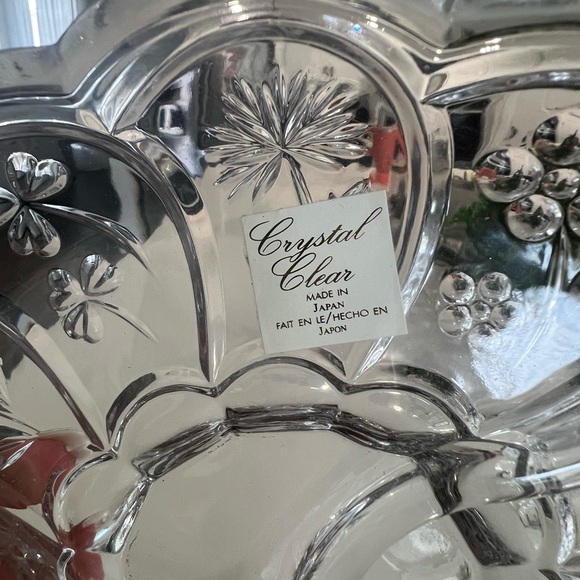 NEW CRYSTAL CLEAR "THISTLE" CRYSTAL SECTIONAL 9" SERVING DISH Fancy Dinnerware - Picture 4 of 8